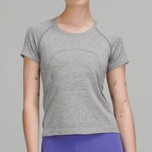 Grey lululemon swiftly tech short sleeve race length